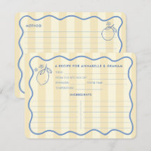 Brautparty-Rezept-Karte zum Squiggle Border Lemons