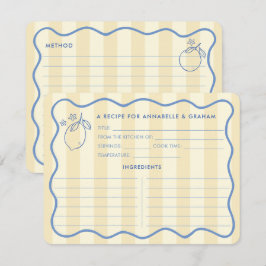 Brautparty-Rezept-Karte zum Squiggle Border Lemons Einladung
