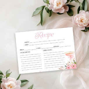 Brautparty-Rezeptkarte für Blüten und Prosecco Einladung