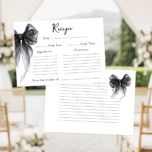 Brautparty-Rezeptkarte mit schwarzer Schleife Begleitkarte