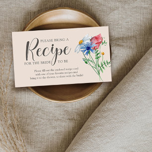 Brautparty-Rezeptkarte mit Wildblumen-Charm-Anfrag Begleitkarte