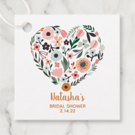 Brautparty | Romantische, Whimsikische Blume Herz Geschenkanhänger