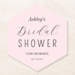 Brautparty Rosa Elegant Untersetzer<br><div class="desc">Rosa Brautparty Untersetzer mit rosa Hintergrund und handgeschriebenem Text. Mehr Produkte mit diesem Design sind in der folgenden Kollektion zu finden.</div>