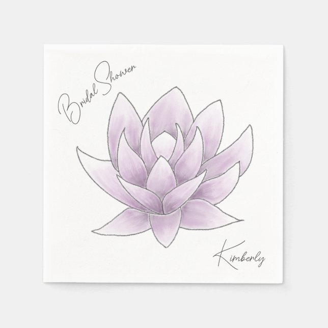 Brautparty Rosa Lotus Serviette (Vorderseite)