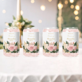 Brautparty Rosa Roses personalisieren Dosenglas