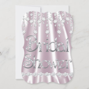 Brautparty Rosa Seide Diamant Kristall Silber Einladung