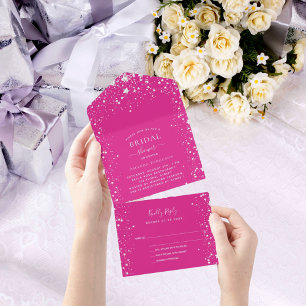 Brautparty Rosa Sterne UAWG All In One Einladung