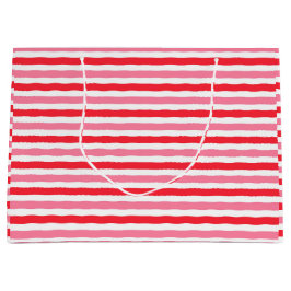 Brautparty Rosa Streifen Große Geschenktüte