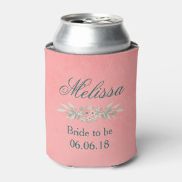 Brautparty Rosa und grüne Blüten Dosenkühler