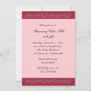 Brautparty Rosa und Perlen Einladung