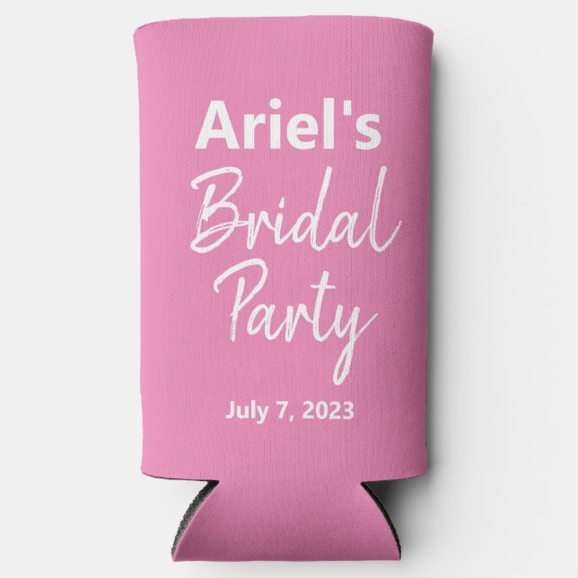 Brautparty - Rosa und Weiß - Hochzeit Selters Dosenkühler (Vorderseite)