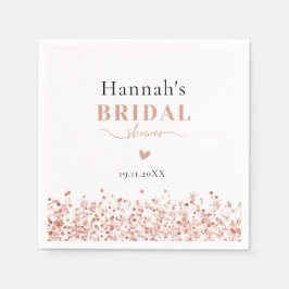 Brautparty Rose Gold Glitzer Serviette