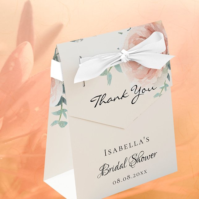 Brautparty Rose gold pink florale Vielen Dank Geschenkschachtel (Von Creator hochgeladen)