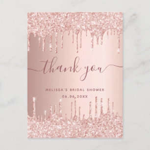 Brautparty Rose gold rot Rosa Vielen Dank Postkarte