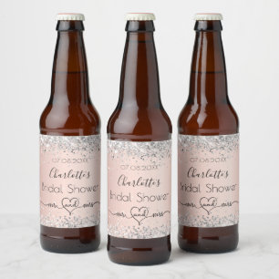 Brautparty Rose gold silber mrr Bierflaschenetikett