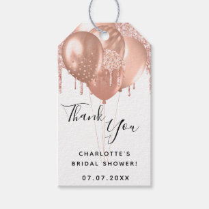 Brautparty Rose Gold Weißballon Danke Geschenkanhänger