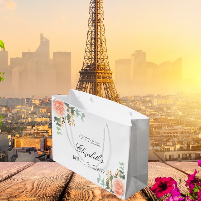 Brautparty Rose Goldblume Eukalyptus Große Geschenktüte (Von Creator hochgeladen)