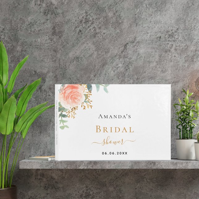 Brautparty Rose Goldene Rosa Blumenbezeichnungen Gästebuch (Von Creator hochgeladen)