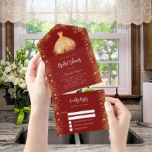 Brautparty Rotes Goldkleid Glitzer UAWG