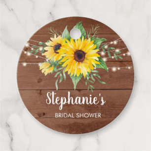 Brautparty Rustic Sonnenblumen Holz Danke Favo Geschenkanhänger