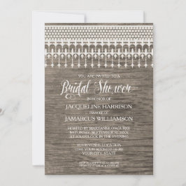 Brautparty Rustikale Holzzaun Spitzen Typografie Einladung