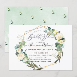 Brautparty Rustikale Wasserfarbe Alabaster Blume Einladung