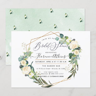Brautparty Rustikale Wasserfarbe Alabaster Blume Einladung