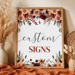 Brautparty-Schild 'Fall in Love' 8x10 individuell Poster