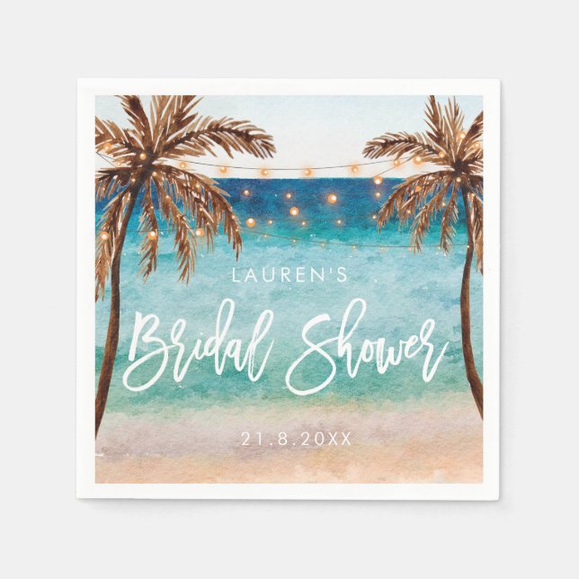 Brautparty-Servietten für den tropischen Strand Serviette (Vorderseite)