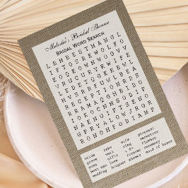 Brautparty Shower Word Search Game - Burlap