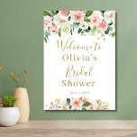 Brautparty Signatur Elegant Rosa Rosa Blütenfarben Poster<br><div class="desc">Brautparty Signieren Elegantes Gold Rosa Rosa Blütenfarben</div>