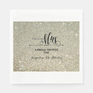 Brautparty Silver Glitzer Future Frau Modern Serviette