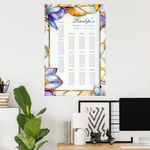 Brautparty-Sitzkarte aus festem Glas Poster