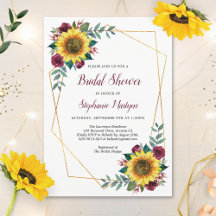 Brautparty Sonnenblumen Geometrische Blumen