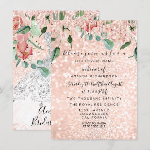 Brautparty Spark Rose Gold Weißes Kleid Florenz Einladung