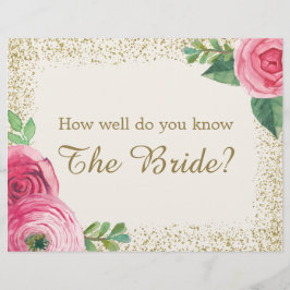 Brautparty-Spielzeichen - 8.5 x 11