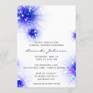 Brautparty Sweet 16. Abstrakt Pink Blau Einladung