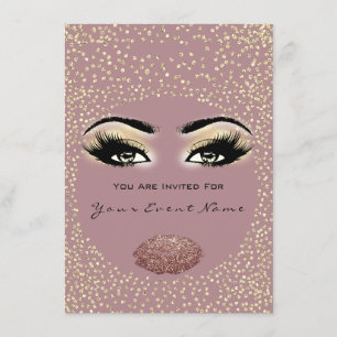 Brautparty Sweet 16. Kiss Makeup Blush Einladung