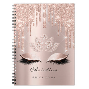 Brautparty Sweet 16. Lashes Pink Spark Lotus Notizblock