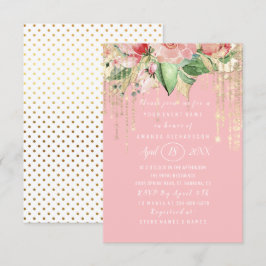 Brautparty Sweet 16. Rosa Rose Gold Dots Park Einladung