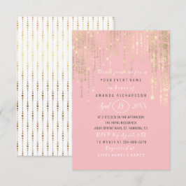 Brautparty Sweet 16. Rosa Rose Gold Streifen Einladung