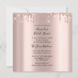 Brautparty Sweet 16. Tropfen Rose Gold Foto Einladung
