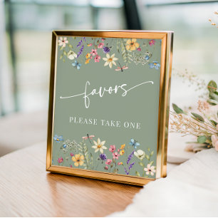 Brautparty-Tabellensignierung für die Seite Grüne  Poster