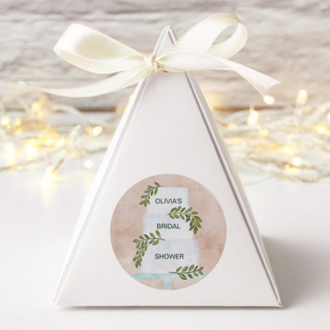 Brautparty-Tag, Hochzeitstorte-Umschlag Aufkleber, Runder Aufkleber (Von Creator hochgeladen)