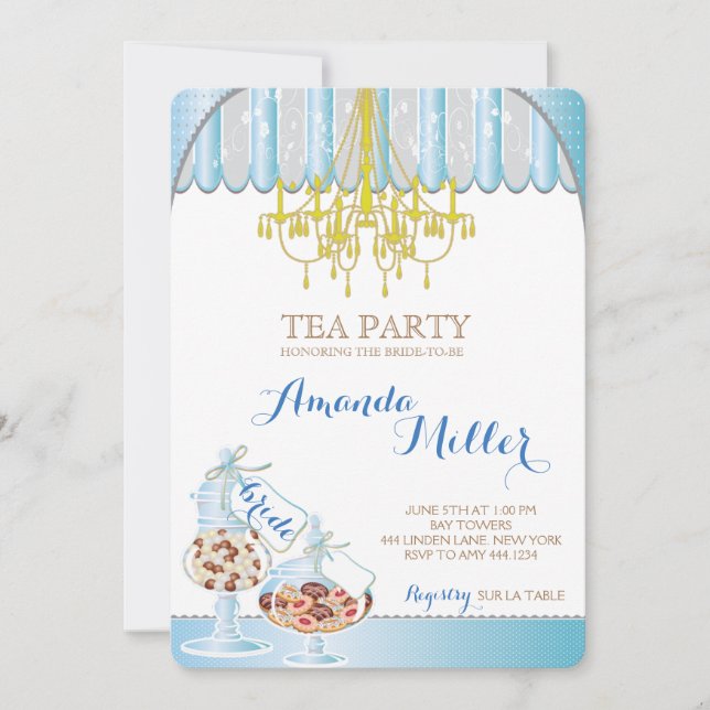 Brautparty Tea Party Einladungen (Vorderseite)