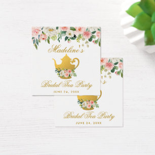 Brautparty Tea Party Rosa Blumengoldmarken