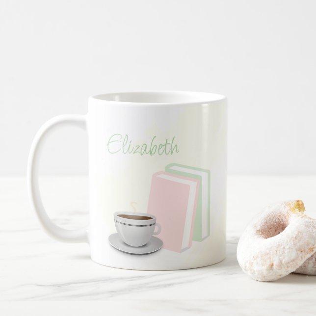 Brautparty Tee & Bücher Kaffeetasse (Mit Donut)