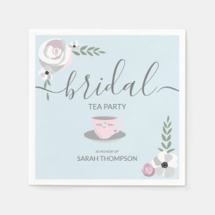 Brautparty Tee Party Blume Teetasse zeichnend Serviette