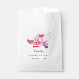 Brautparty Tee Party Lila Teapot Wasser Geschenktütchen