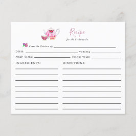 Brautparty Tee Party Rezept Karte Rosa Skript